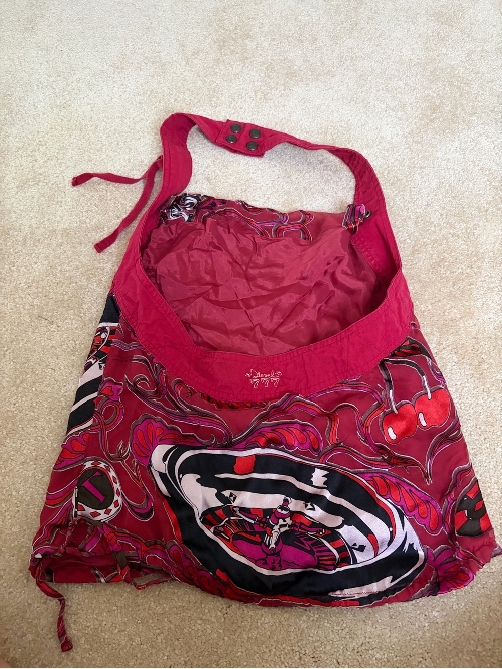 Diesel Bohemian Red Printed Shoulder Bag - Picture 3 of 4